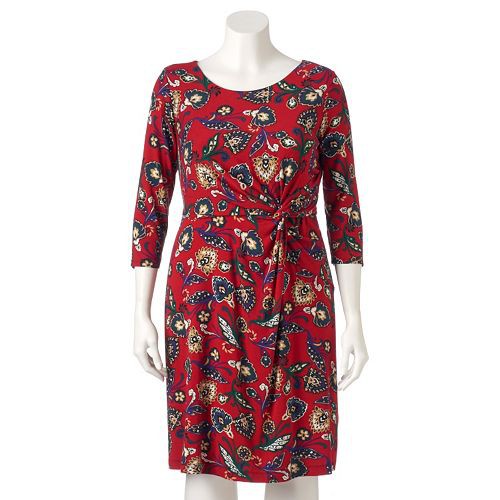Plus Size Dana Buchman Printed Twist-Front Dress   $40.60