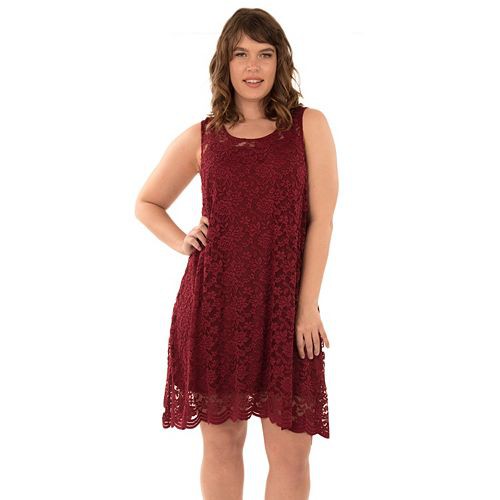 Juniors' Plus Size Wallflower Lace Swing Dress   $18.99