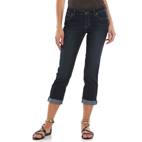 Petite Jennifer Lopez Cuffed Jean Capris   $36.99