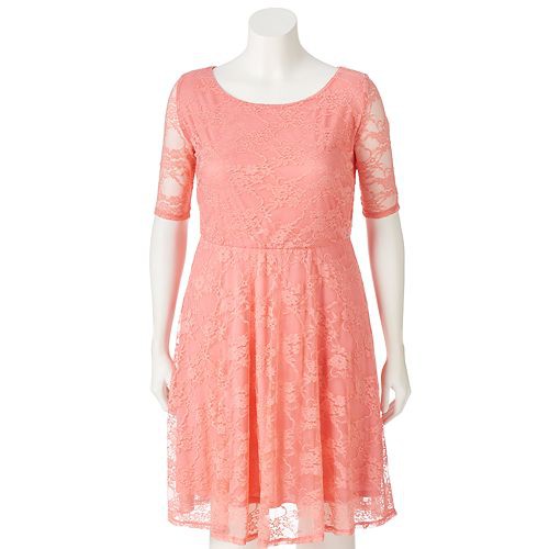 Juniors' Plus Size Wrapper Lace A-Line Dress   $20.99