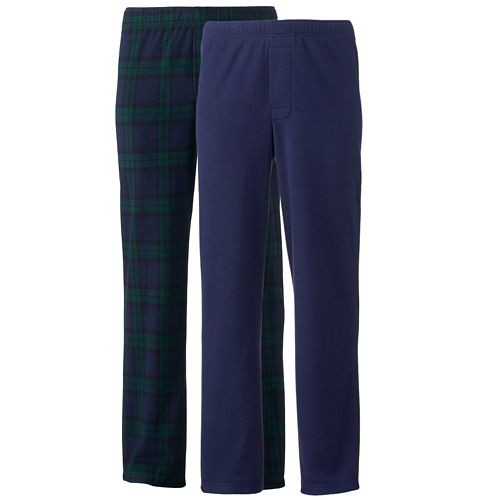 Big & Tall 2-Pack Solid & Checkered Microfleece Lounge Pants   $15.99