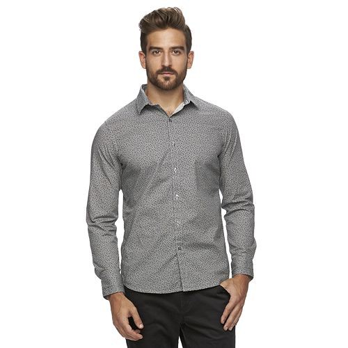 Men's Marc Anthony Slim-Fit Patterned Stretch Button-Down Shirt   $29.99