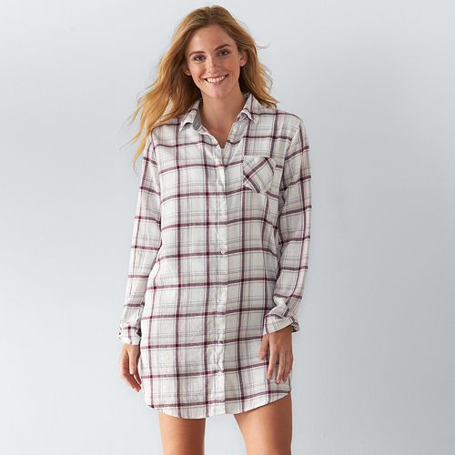 Women's SONOMA Goods for Life(TM) Pajamas: Flannel Sleep Shirt  $20.99