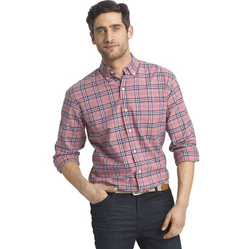 Men's IZOD Saltwater Classic-Fit Plaid Oxford Button-Down Shirt   $29.99