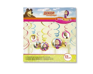 1501-2554 Спираль С ДР Маша и Медведь 46-60см 12шт 183,00