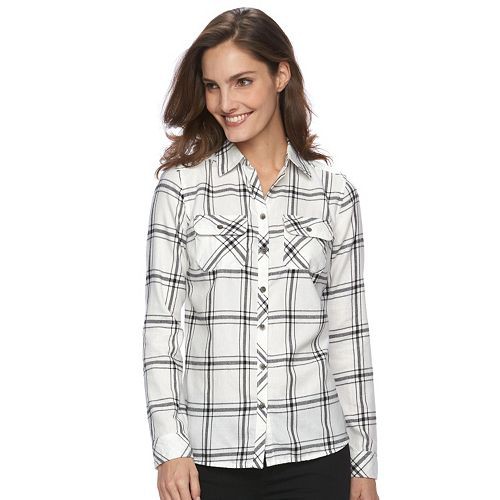 Women's Croft & Barrow(R) Plaid Flannel Shirt  $24.99