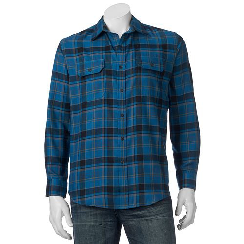 Men's Croft & Barrow(R) Classic-Fit Plaid Flannel Performance Button-Down Field Shirt   $21.99