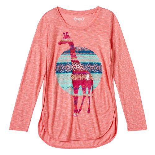 Girls 7-16 & Plus Size Mudd(R) Foil Graphic High-Low Tulip Tee   $13.99 - $15.99