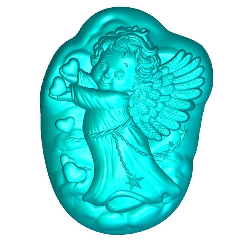 Арт.002 Ангелочек в сердечках Силиконовая форма Activ Soap Group 185+% Ряд 5 шт.jpg