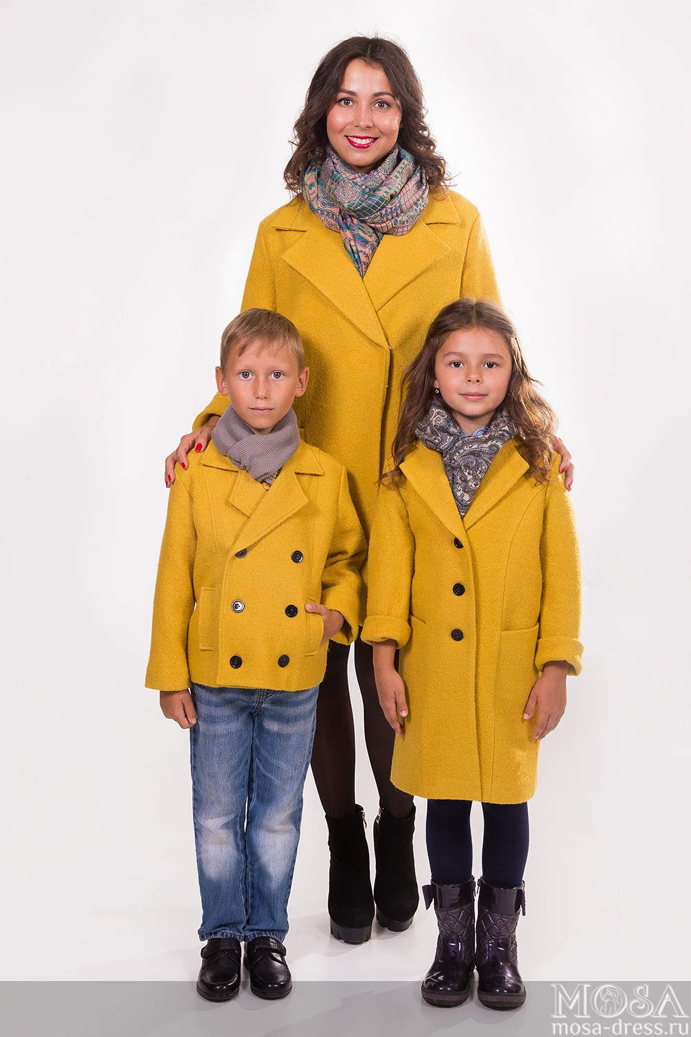 АКЦИЯ!!!!!!!!!!Комплект пальто в стиле Family Look М-248 ГОРЧИЦА.jpg