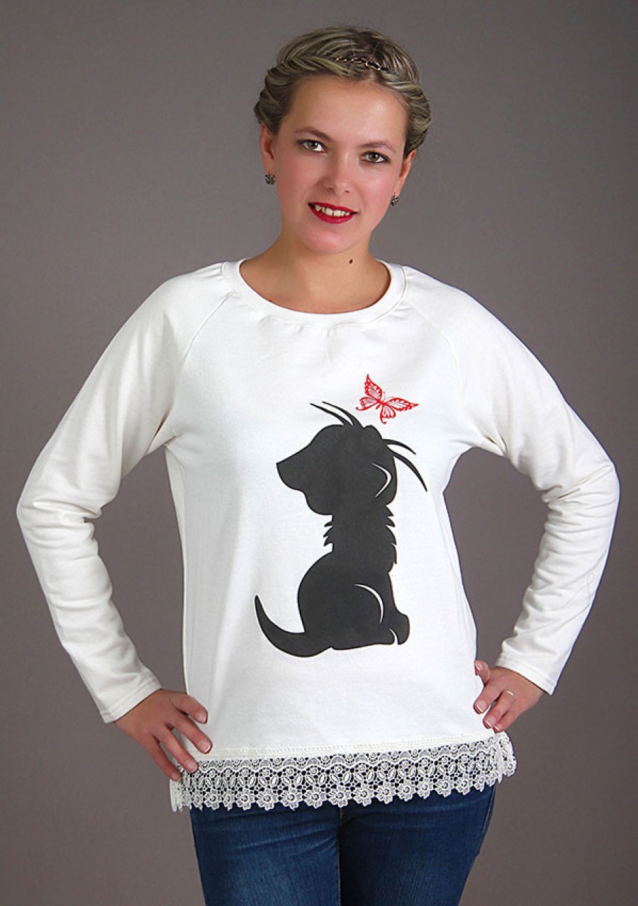 Кофта Ярослава(Кошка с бабочкой) (Арт.3-254), 370 руб.