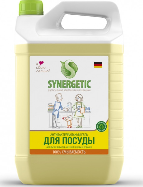 438891 Synergetic Средство концентрированное для мытья посуды и фруктов ЛИМОН, канистра, 5 л - 390,72 руб