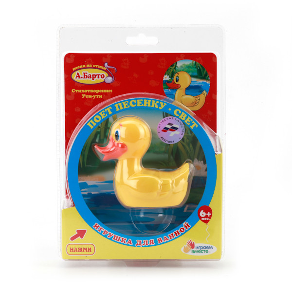 Игрушка для ванной Уточка, свет+ звук - 363,79 руб