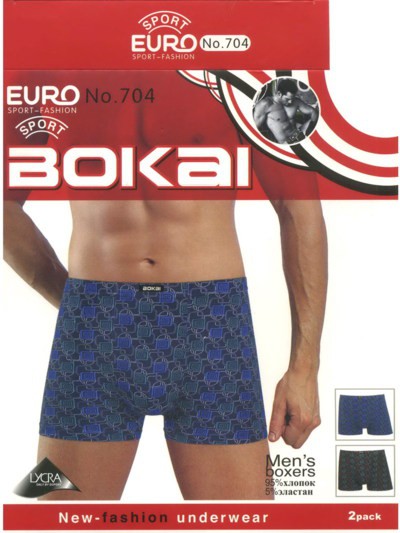 Трусы мужские Bokai 704 боксеры хлопок L-3XL 69 руб