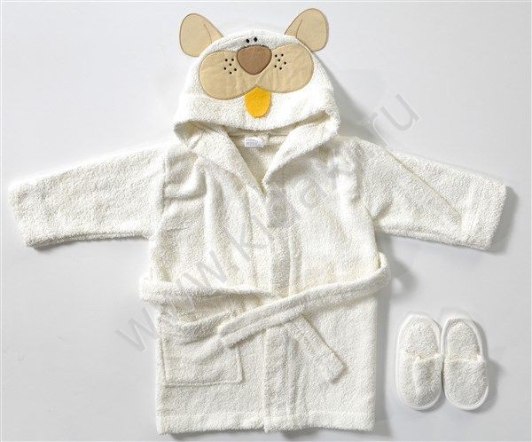 Bd 513  Халат с кармашком +тапочки, BEBEKEVI, Бежевый, цена 1050р. НОВАЯ ЦЕНА - 785руб!