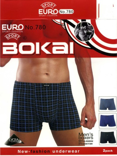 Трусы мужские Bokai 780 боксеры хлопок L-3XL 69 руб