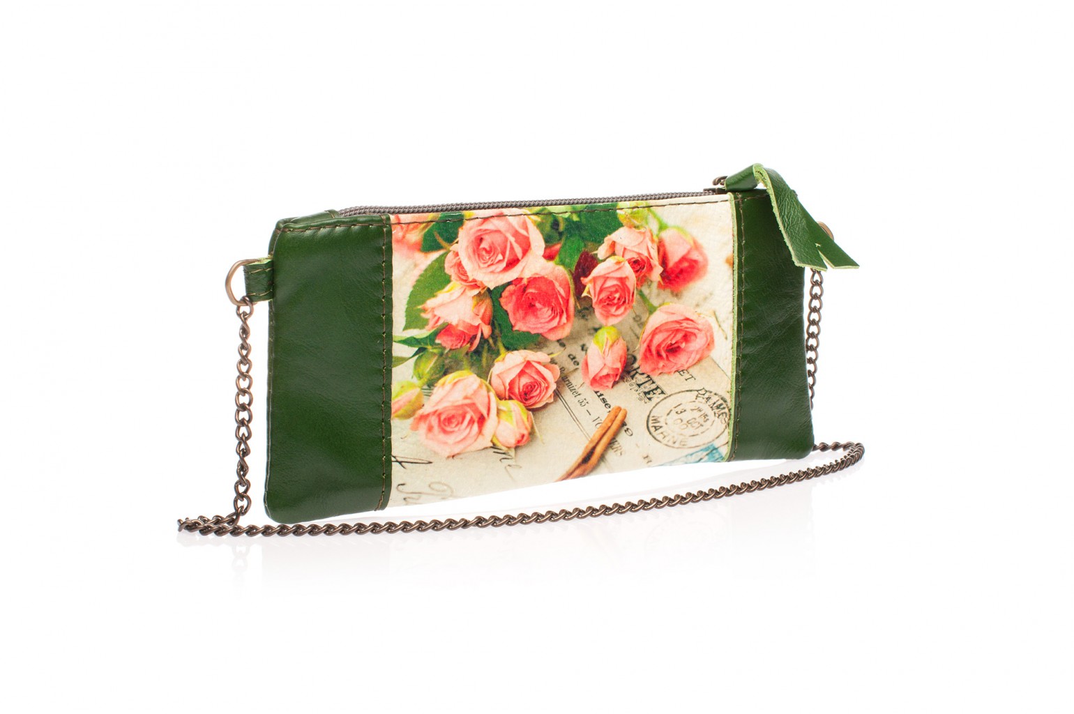 Кошелек с цепочкой Роза корица Green
