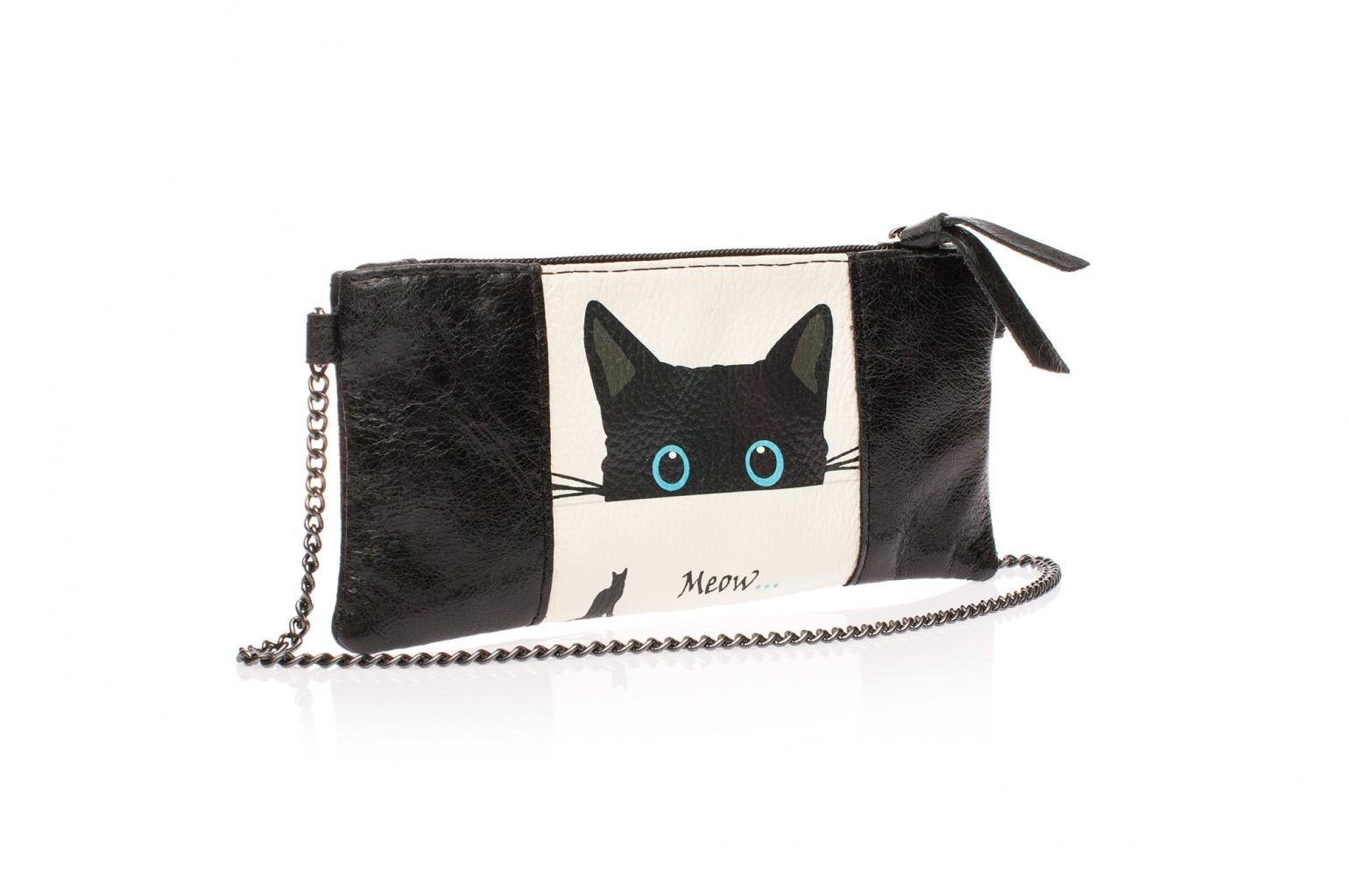 Кошелек с цепочкой Meow black