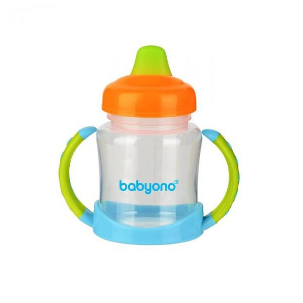 206 BabyOno Поильник с мягким носиком 180мл. с ручками - 349,24 руб