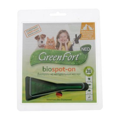Капли GreenFort NEO Био от блох для кошек, кроликов и собак до 10 кг, 1 пипетка Green Fort; Россия; В боксе 60 шт. Арт.: 2339434 119.90руб.