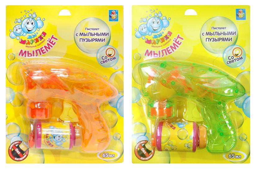 1Toy Мы-шарики! Мыльные пузыри, пистолет мех., свет 1шт - 167,16 руб
