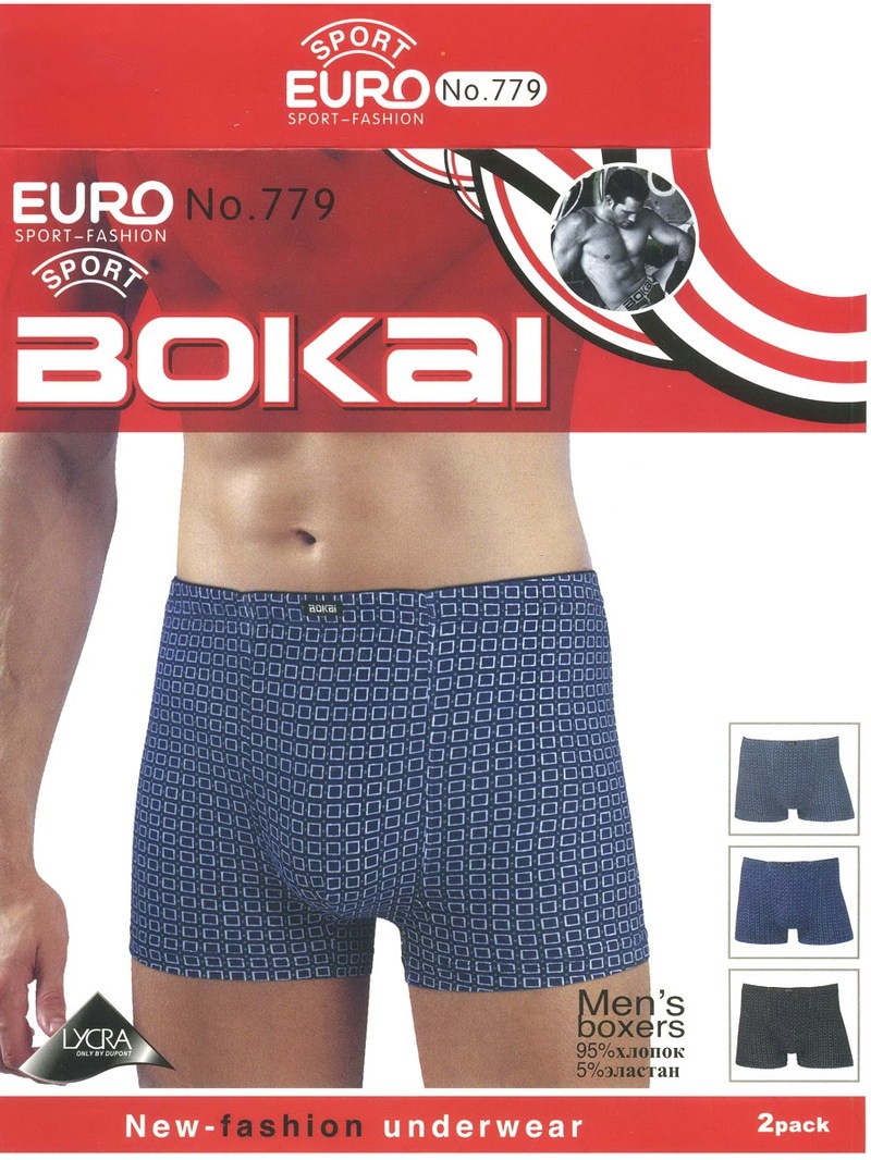 Трусы мужские Bokai 779 боксеры хлопок L-3XL 69 руб