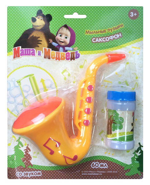1Toy Мыльные пузыри Маша и Медведь, саксофон - 90 руб
