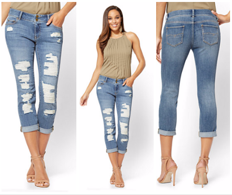 1350  SOHO JEANS - CURVY CROPPED BOYFRIEND - DUSTY BLUE WASH