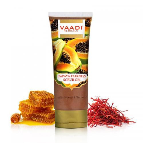 -          (VAADI HERBALS PAPAYA FAIRNESS SCRUB GEL WITH HONEY&SAFFRON), 110