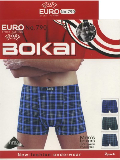 Трусы мужские Bokai 790 боксеры хлопок L-3XL 69 руб