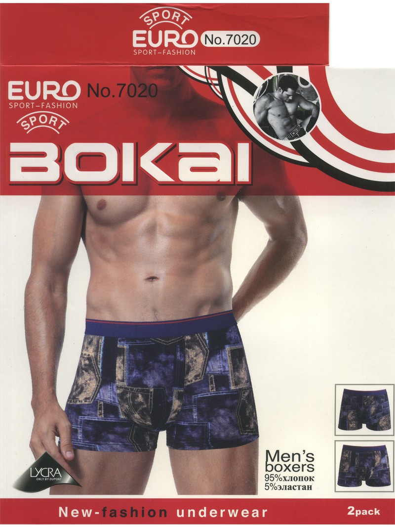 Трусы мужские Bokai 7020 боксеры хлопок L-3XL 69 руб