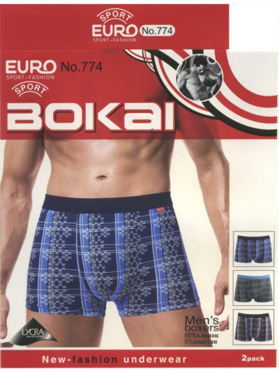 Трусы мужские Bokai 774 боксеры хлопок L-3XL 69 руб