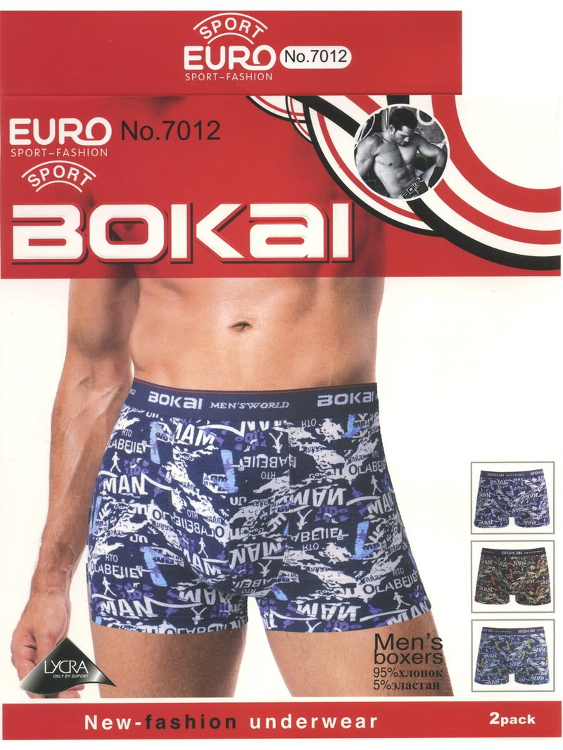 Трусы мужские Bokai 7012 боксеры хлопок L-3XL 69 руб