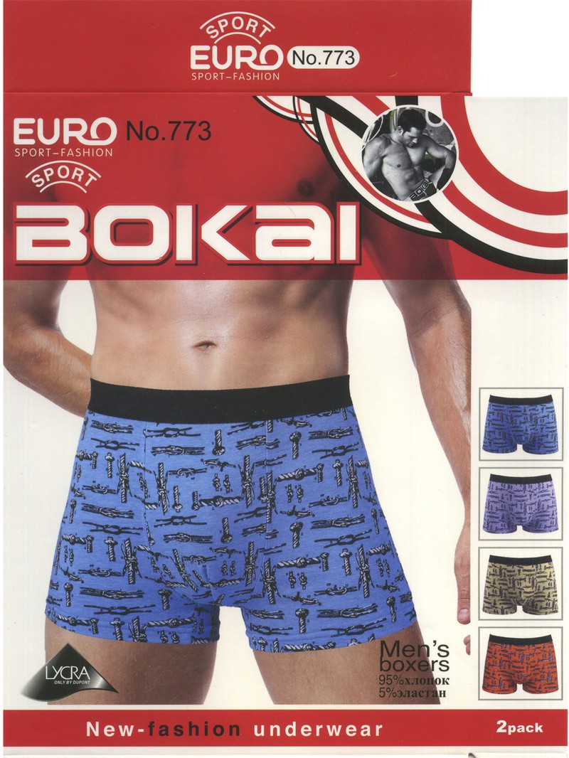Трусы мужские Bokai 773 боксеры хлопок L-3XL 69 руб
