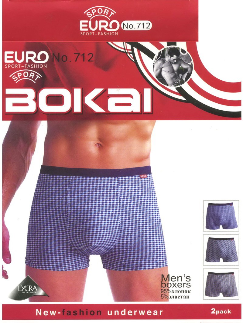 Трусы мужские Bokai 712 боксеры хлопок L-3XL 69 руб