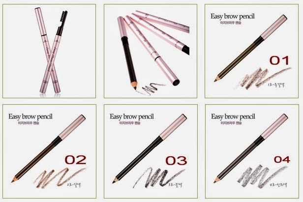 ETUDE HOUSE EASY BROW PENCIL #01 BLACKI BROWN, #02 BROWN, #04 DARK GRAY 206.