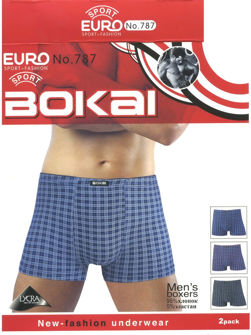 Трусы мужские Bokai 787 боксеры хлопок L-3XL 69 руб