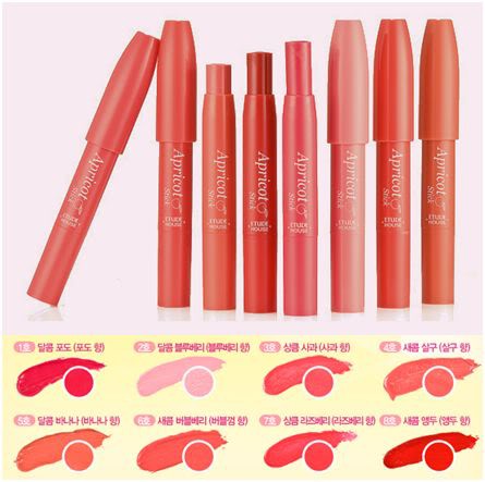 Etude House APRICOT STICK #01, #3, #4, #7, #8 5g 261руб.jpg