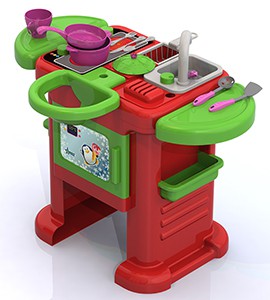 Нордпласт 602 Волшебная Хозяюшка Кухонный набор №2 кухня 54см + набор посудки + сиденье для куклы - 2171,23 руб
