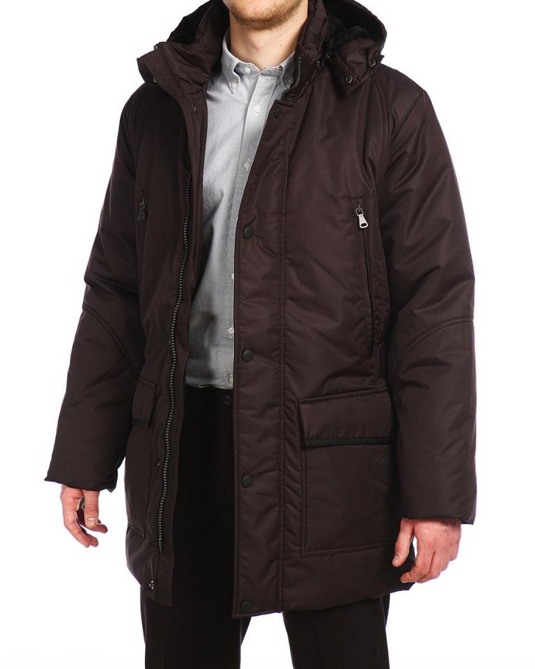 3990рКуртка удлиненная на утеплителе Холлофайбер 14421 Brown.jpg