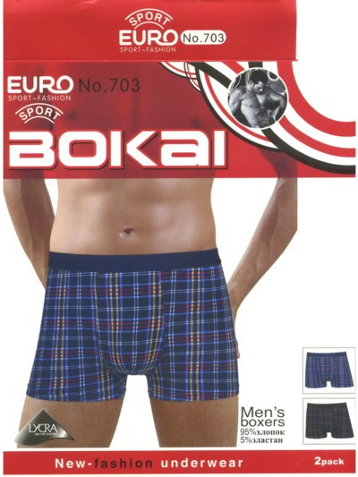 Трусы мужские Bokai 703 боксеры хлопок L-3XL 62 руб