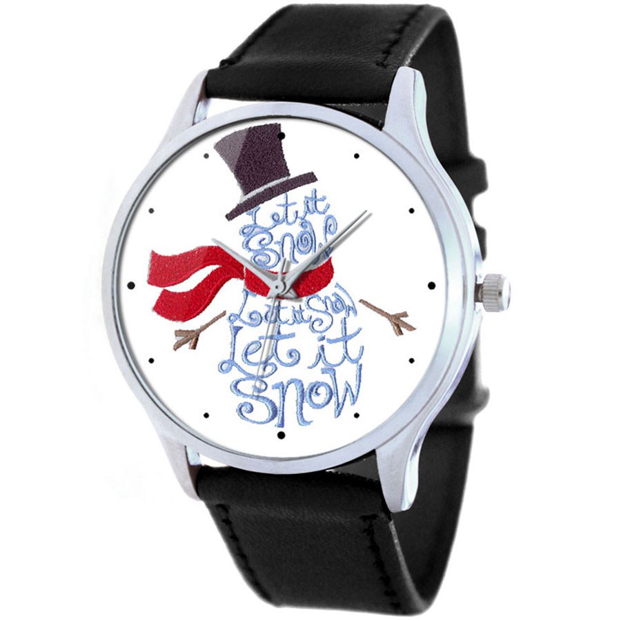 390 р Дизайнерские часы Снеговик Let it snow standart.jpg