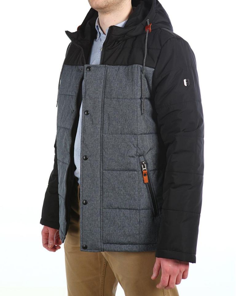 3690р Куртка короткая на утеплителе 16603 Black-Navy.jpg