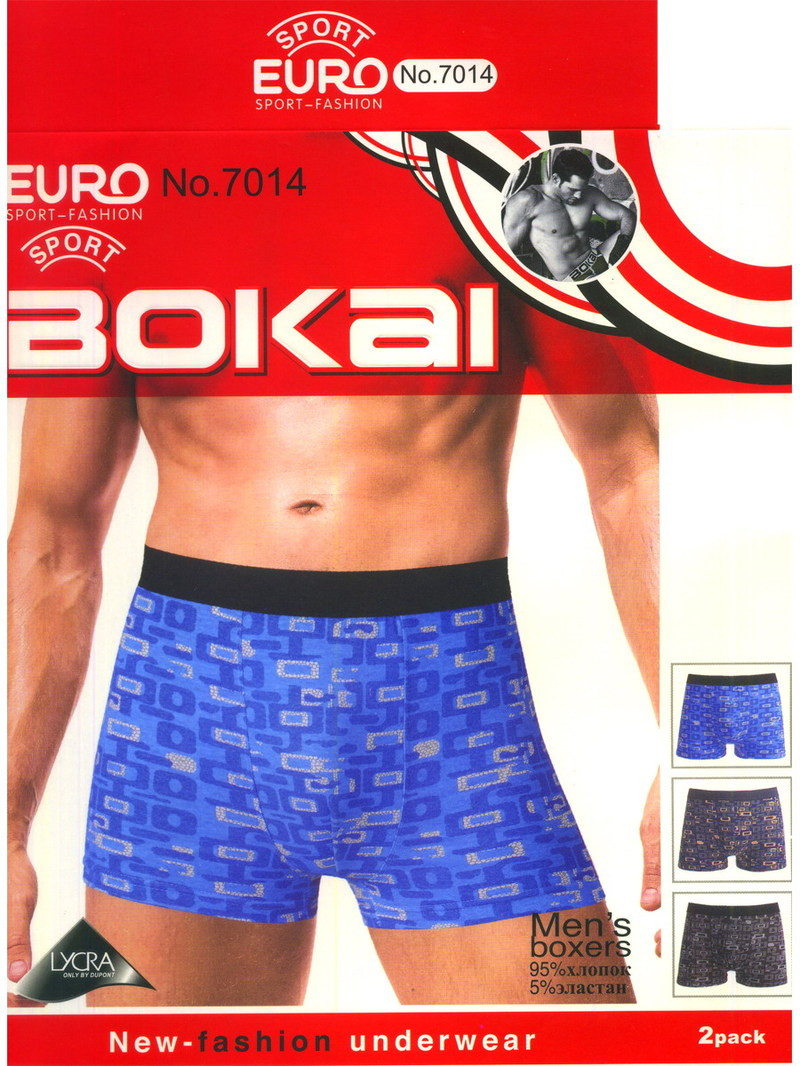 Трусы мужские Bokai 7014 боксеры хлопок L-3XL 69 руб
