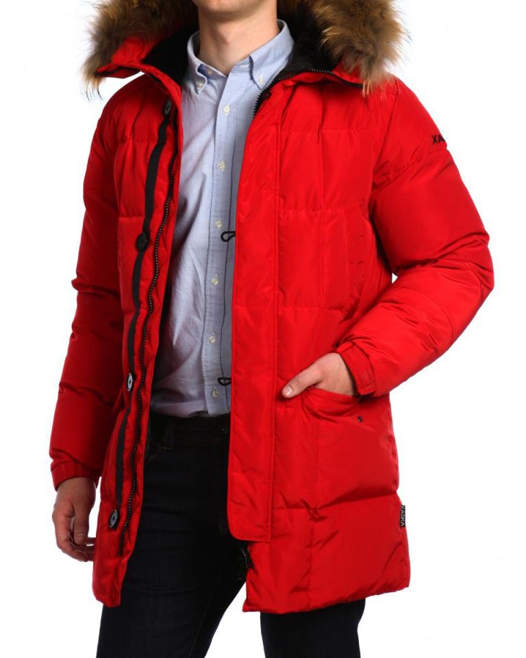 6490р  Куртка пуховая удлиненная 17414 Red.jpg