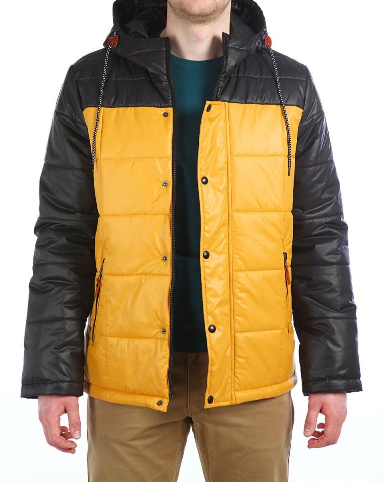 3690р Куртка короткая на утеплителе 16603 Black-Yellow.jpg