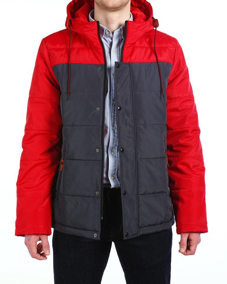 3690р Куртка короткая на утеплителе 16603 Red-Dark.jpg