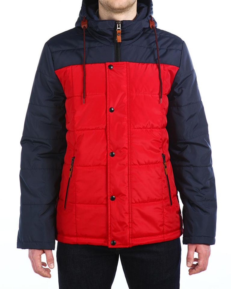 3690р Куртка короткая на утеплителе 16603 Navy-Red.jpg
