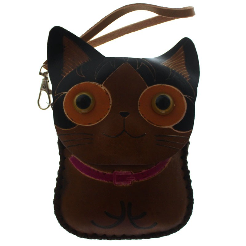 350 р Оригинальный кошелек-ключница Cat Big Eyes коричневый.jpg