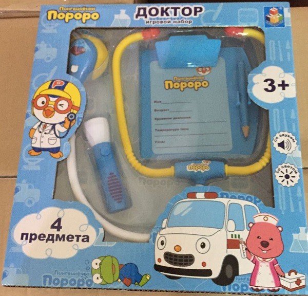 1Toy Пингвинёнок Пороро Набор Доктора, 4 предм., свет, звук - 234,85  руб